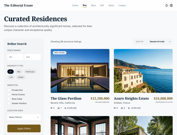 Screenshot of Residences & Bistro